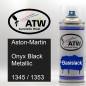 Preview: Aston-Martin, Onyx Black Metallic, 1345 / 1353: 400ml Sprühdose, von ATW Autoteile West.